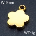 Colgante de flor en oro pulido con ancho de 9 mm y peso de 1 g sobre cuero oscuro - Color Dorado (KLJ6464-Z)