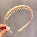 Morandi beige matte headband with anti-slip hair teeth for a minimalist Korean style - 4# Comb-Cream White