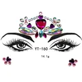 Close-up of heart-shaped purple and pink acrylic face gems for party makeup YT-160 - Purple Pink Heart Crown Style (YT-160)