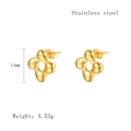 Golden drop-shaped stainless steel C-shaped stud earrings in 14mm size and 4.53g weight - Gold Style (LE3539)