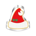 Christmas hat shaped stainless steel cookie cutter with festive red and white details - Christmas Hat 7245