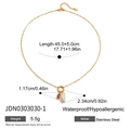 Gold stainless steel necklace with red gemstone and white pearl pendant variant - Red Gemstone Pearl Necklace