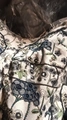 Handmade bead-embroidered linen handbag featuring vintage floral patterns in blue and grey - Small Floral Black
