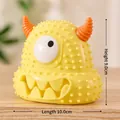 Yellow one-eyed monster dog squeaky ball toy with textured nubbins for small pets - Monster Style / Yellow