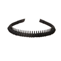 Elegant black beaded headband for women with fabric cover and inner teeth for secure grip - 125 Black
