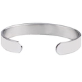 Bracciale rigido aperto minimalista in acciaio inossidabile argento lucido a superficie - Superficie Vuota / Acciaio Vuoto