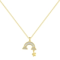Halskette aus S925 Sterlingsilber mit Regenbogen und Stern Anhänger in Goldoptik - 925er Silber / Gold
