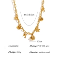 Collier en acier inoxydable doré avec breloques étoile de mer et fini PVD or 18 carats - Collier Doré Thème Océan (SN030072)