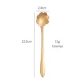 Cosmos flower shaped golden stainless steel spoon for coffee dessert size 12.5cm - Gold Cosmos