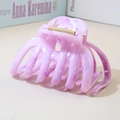 Pink marble texture ABS hair claw clip with gold metal spring for thick hair styling - #6abs Light Purple - Octopus / Bulk (No Packaging)