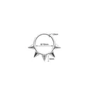 Anello a cerniera in acciaio inossidabile argento con cinque punte per piercing - Piccole 5 Punte 1.2*8mm / Color Acciaio