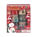 Dettaglio del set di nastri washi natalizi in scatola rossa con dettagli in oro - Set in Scatola - Pupazzo di Neve (YD-DS072)