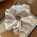 Jumbo champagne satin scrunchie with sparkling rhinestones for ballerina hair style - Cream White (Rhinestone)