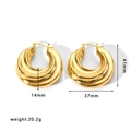 Polished gold hollow hoop earrings with dimensions 41mm by 37mm and 20.2g weight - Chunky Polished Large Hoop (HF-E3122)