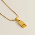Gold-plated necklace with a rectangle Letter Q pendant and elegant snake chain - Letter Q