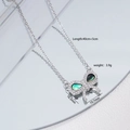 Collana a farfalla in argento con zirconi e catena regolabile da 45cm in acciaio titanio - Tono Argento Con Conchiglia di Abulone
