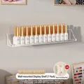Einzelnes Acryl-Wandregal für Nagellack, klarer Organizer, Maße 44,5x7x6,5 cm - 1 Stück / Nahtlose Nägel