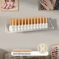 Enkele acryl wandplank voor nagellak, transparante opbergrek afm. 44,5x7x6,5 cm - 1 Stuk / Naadloze Nagels