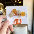 Kinder Haargummis mit magischen Perlen und Glitzerkugeln, süßer koreanischer Haarschmuck. - Orange