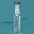 Compact 50ml perfume spray bottle with detailed dimensions for travel use - 50ml / Clear