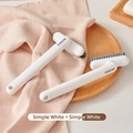 Ecoco minimalistische witte roterende kierenborstel set van twee met grijze borstelharen - 2 Stuks/Set / Eenvoudig Wit
