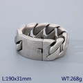 Vintage silver punk cuban link bracelet 31mm made of 304 stainless steel - Antique Silver Bracelet (19cm)
