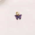 Vue détaillée du pendentif papillon violet avec anneau métallique pour accessoires de cheveux - Papillon Unique / 1 Pièce / Violet