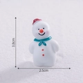 Miniature resin Christmas snowman figurine with red hat and green scarf, height 3.8cm - No.3 Hands-on-Hips Snowman