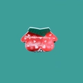 Pince à cheveux de Noël rouge et verte avec des motifs de neige et de cœurs mignons - Moufle de Noël 6cm
