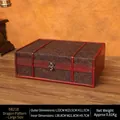 Large vintage wooden storage box with dragon relief and antique metal clasp - Dragon Pattern Book Box