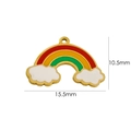 Ciondolo nuvola arcobaleno in smalto dorato con misure 10,5mm per 15,5mm - Arcobaleno Nuvola