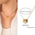 Collier élégant en acier au titane doré avec pendentif à franges rectangulaires - Collier Lingot d'Or à Glands