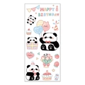 Cute panda birthday stickers set with balloons and cake for water bottle decoration - Panda Birthday