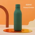 Forest Green 550ml matte stainless steel water bottle with minimalist sleek design - Rubber Paint Forest Green