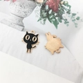 DIY black cartoon cat alloy pendant with gold plating and enamel finish for jewelry making - Cat