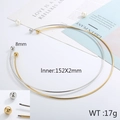 Collane minimaliste a forma di C in acciaio al titanio oro e argento con perle da 8mm - Stile Torto Color Acciaio (KN18517-Z)