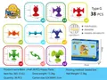 38 pieces colorful silicone suction cup building blocks for kids with retail packaging - 38 Pcs Large Bee Set + Color Box