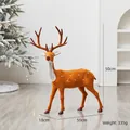 Lifelike 50cm tall standing Christmas reindeer ornament with natural brown spotted fur - 50cm