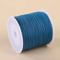 0.8mm dark blue nylon braided cord roll for jewelry making on white plastic spool - Blue