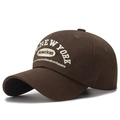Dunkelbraune Baumwoll-Baseballkappe mit New York Madison Square Stickerei vorne - Dunkelbraun