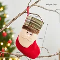 Großer Nikolausstiefel mit 3D-Weihnachtsmann-Motiv, 20 cm hängende Weihnachtsdeko - 20x14cm / Kleiner Weihnachtsmann-Strumpf