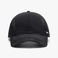 Men's mesh baseball cap in deep black with breathable fabric and side metal emblem - Black