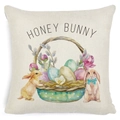 Easter throw pillow cover with cute Honey Bunny lettering and truck illustration - Zl2002064-27 / 45*45cm Cover Only