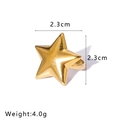 Polished 18k gold plated stainless steel star-shaped open ring for women - Polished Mirror Star Style (NB-R2023263) / Gold