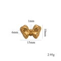 Golden stainless steel bow charm bead 15x10mm for DIY jewelry making and crafts - Style C / Gold