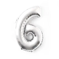 Silver number 6 aluminum foil balloon for birthday and wedding party decoration - 32 Inch Number 6-Silver