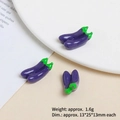 Detailed view of miniature purple resin eggplant charms for DIY crafts and phone cases - Eggplant