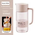 Distributeur d'huile 550ml en verre borosilicaté blanc chaud à ouverture auto - Blanc Cassé