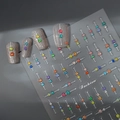 Colorful candy rhinestone nail stickers with fashion glitter designs for manicures - Multicolor Round Bead Style (CO-406)