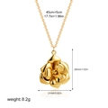 Vintage 18K gold camellia flower pendant necklace with dimensions and chain length specs - Camellia Necklace